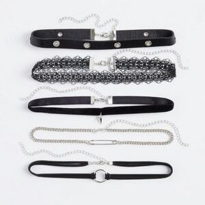 Torrid Grommet Safety Pin Choker Set